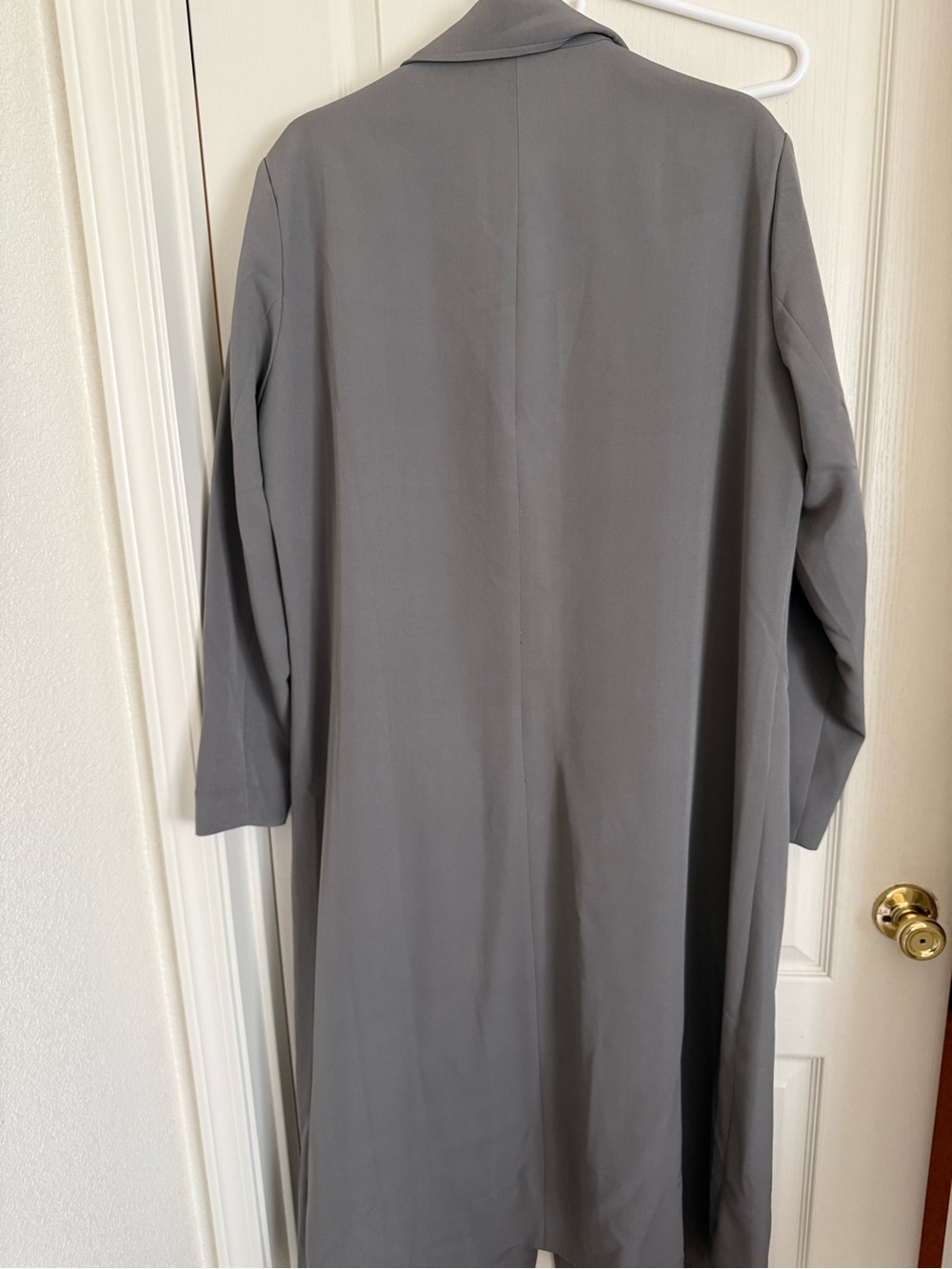 Fashion Nova Gray Single-Button Long duster Coat - Picture 6 of 6